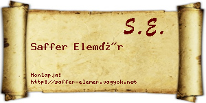 Saffer Elemér névjegykártya