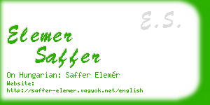 elemer saffer business card